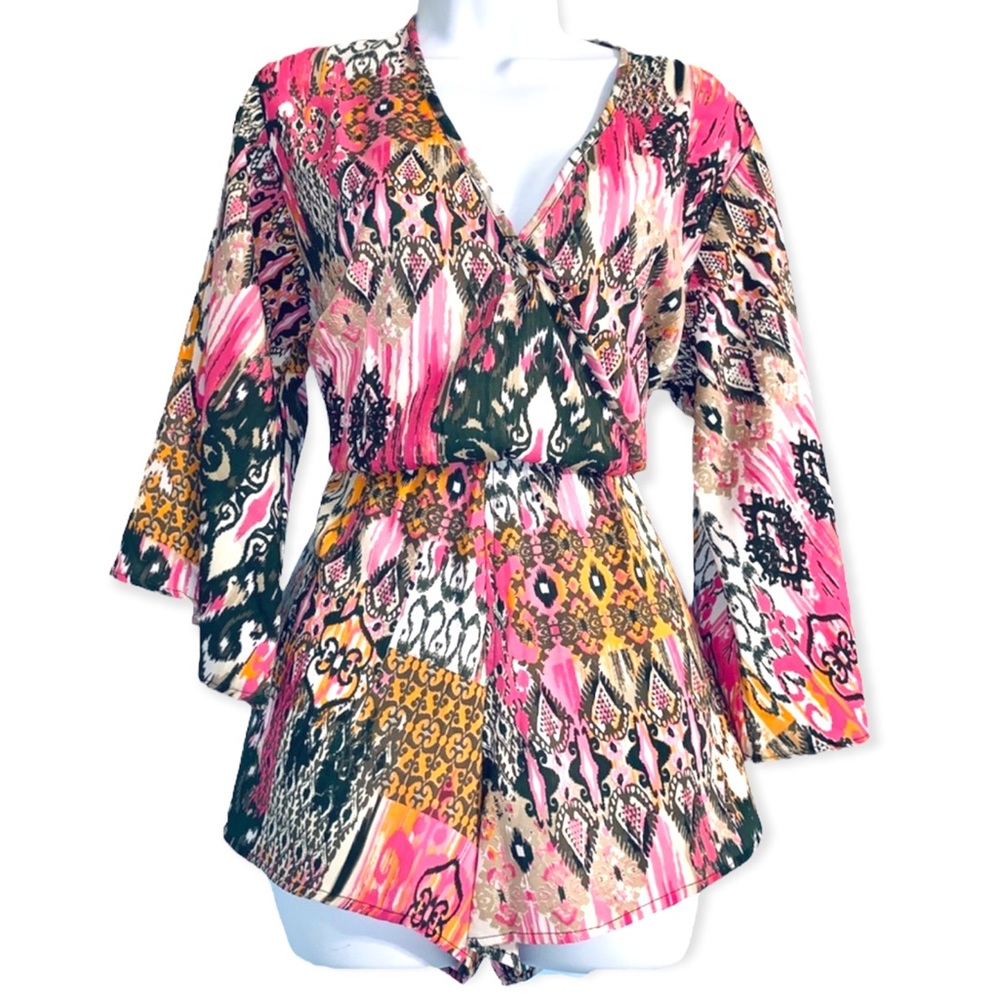 Romper boho beach bell sleeves